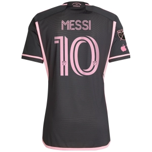 adidas Inter Miami Authentic Lionel Messi Royal Caribbean Away Jersey w/ MLS   Apple TV Patches 23/24 (Black/Bliss Pink)