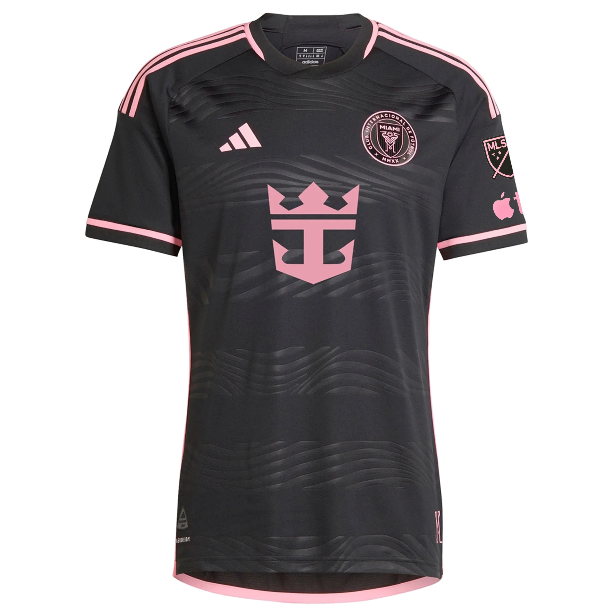 adidas Inter Miami Authentic Luis Suarez Royal Caribbean Away Jersey w/ MLS   Apple TV Patches 23/24 (Black/Bliss Pink)