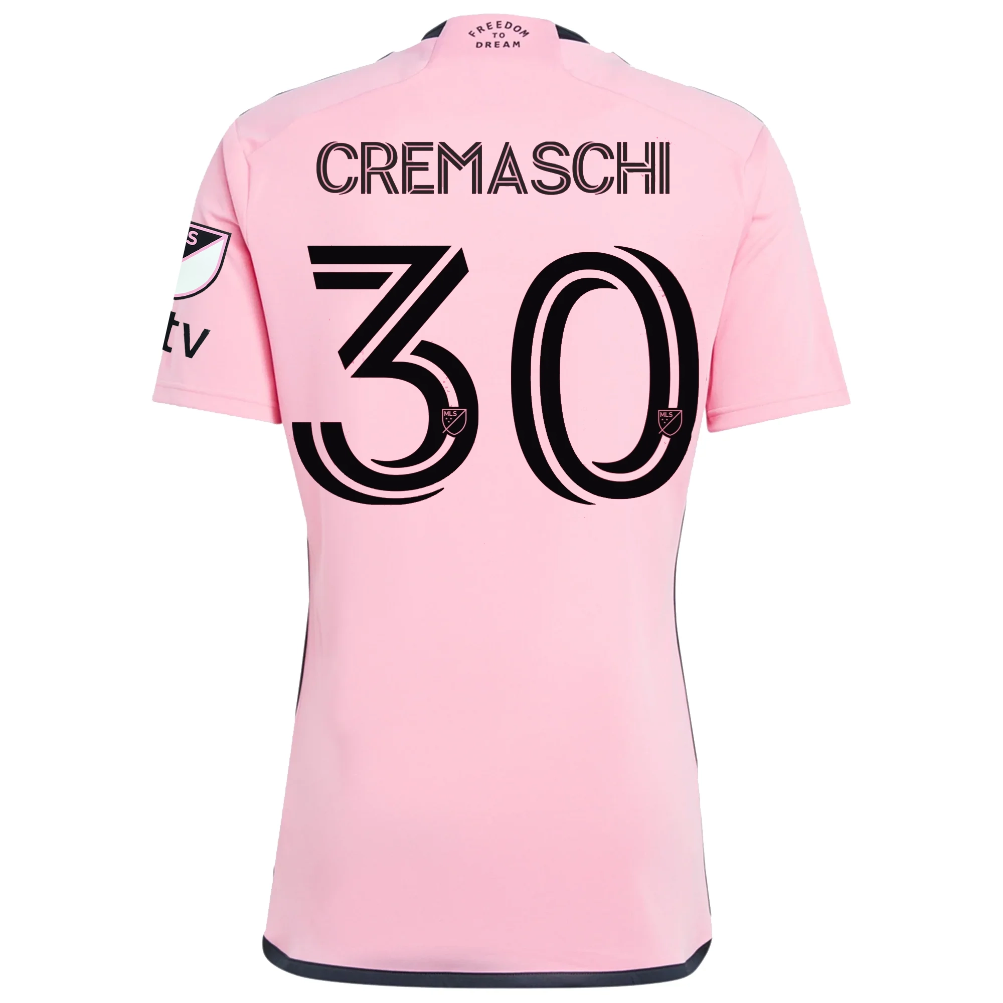 adidas Inter Miami Benjamin Cremaschi Royal Caribbean Home Jersey w/ MLS   Apple TV Patches 24/25 (Easy Pink)