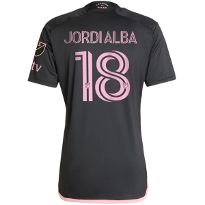 adidas Inter Miami Jordi Alba Royal Caribbean Away Jersey w/ MLS   Apple TV Patches 23/24 (Black/Bliss Pink)