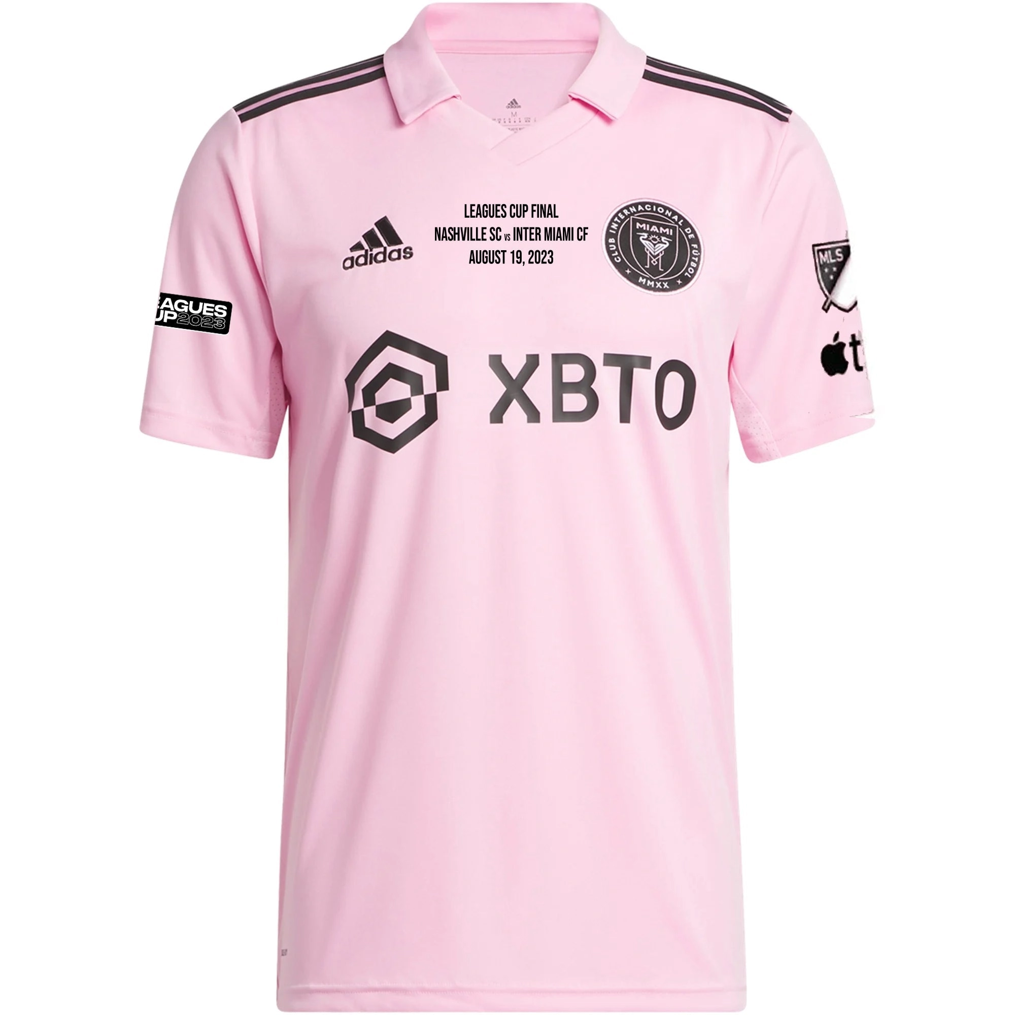 adidas Inter Miami Robert Taylor Home Jersey 23/24 w/ MLS   Leagues Cup Patch   Match Details (True Pink/Black)