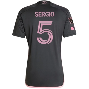adidas Inter Miami Sergio Busquets Royal Caribbean Away Jersey w/ MLS   Apple TV Patches 23/24 (Black/Bliss Pink)