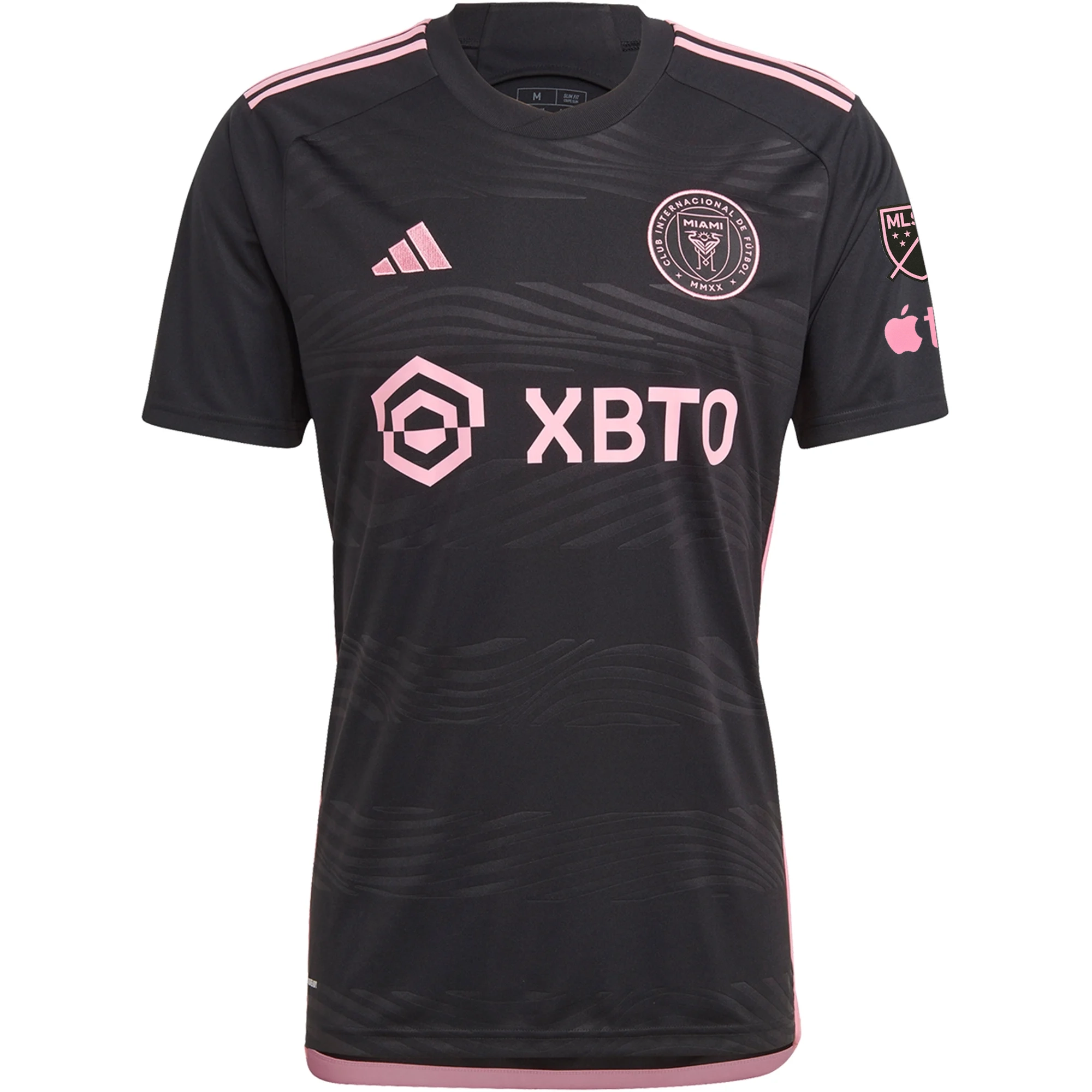 adidas Men's Inter Miami CF Lionel Messi Away Jersey W/ MLS   Apple TV Patches 23/24 (Black)