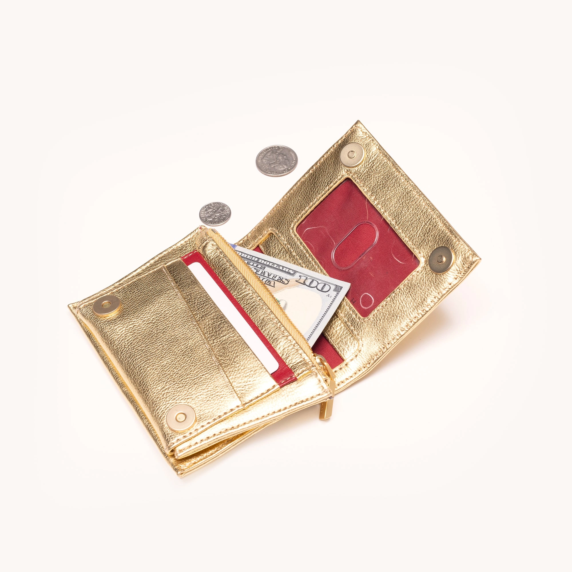 Allen Wallet | Gala Gold/Brushed Gold Hammered