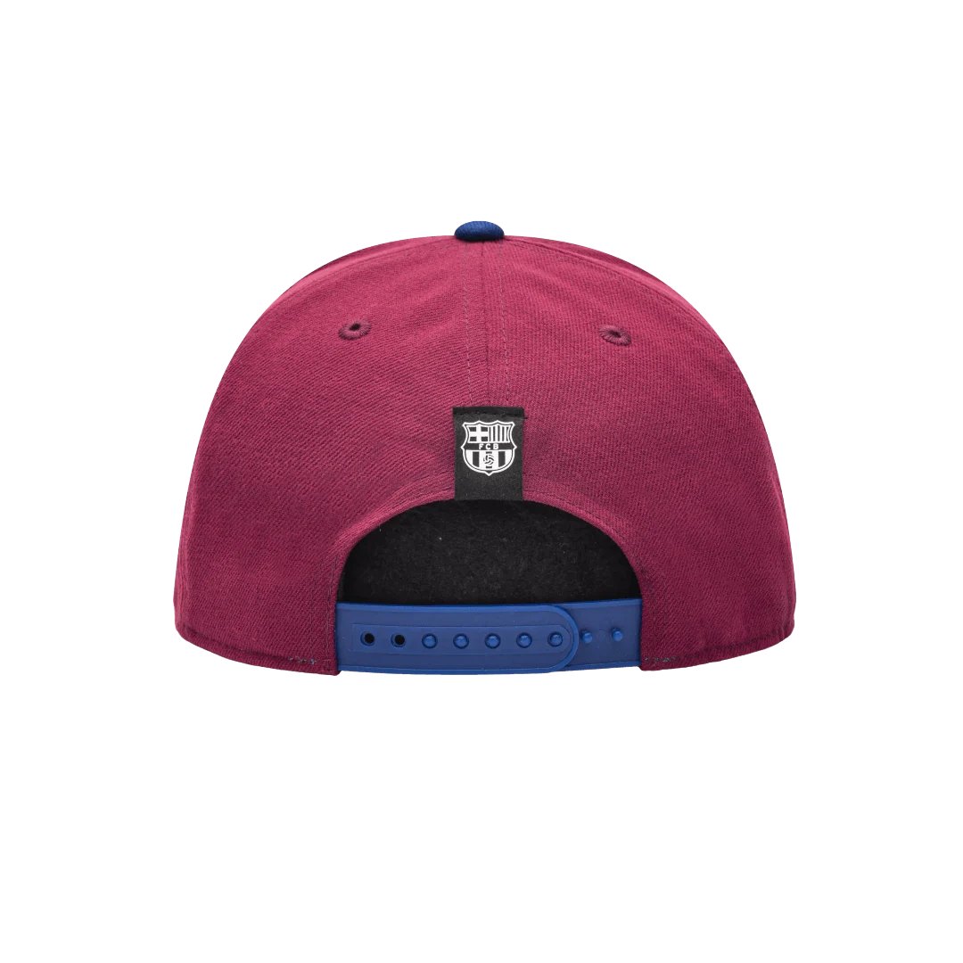 Barcelona FC Team 2 Tone Burgundy /Blue Snapback Hat