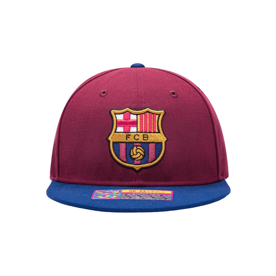 Barcelona FC Team 2 Tone Burgundy /Blue Snapback Hat