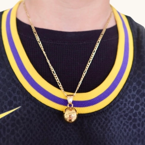 Basketball Pendant Figaro Necklace