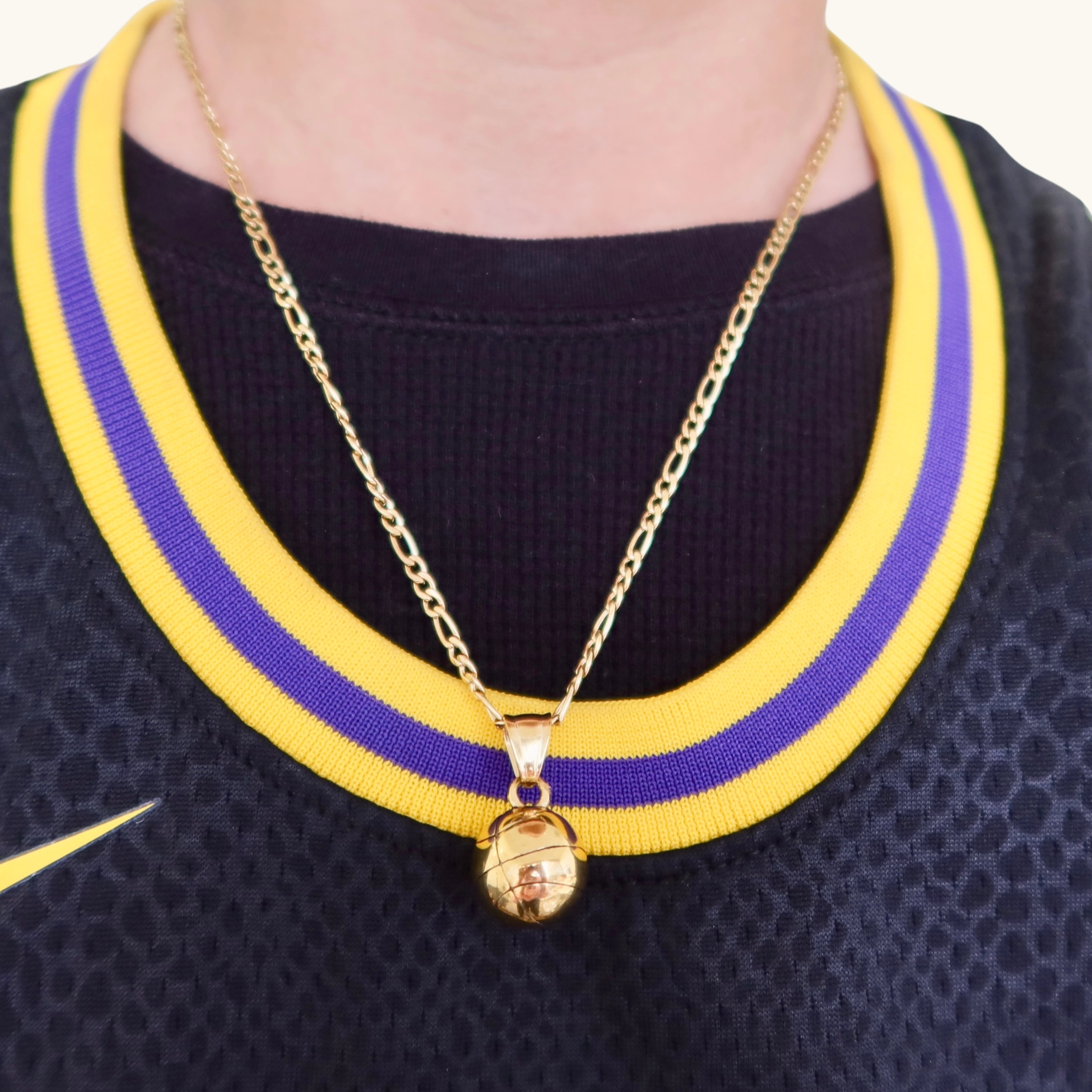 Basketball Pendant Figaro Necklace