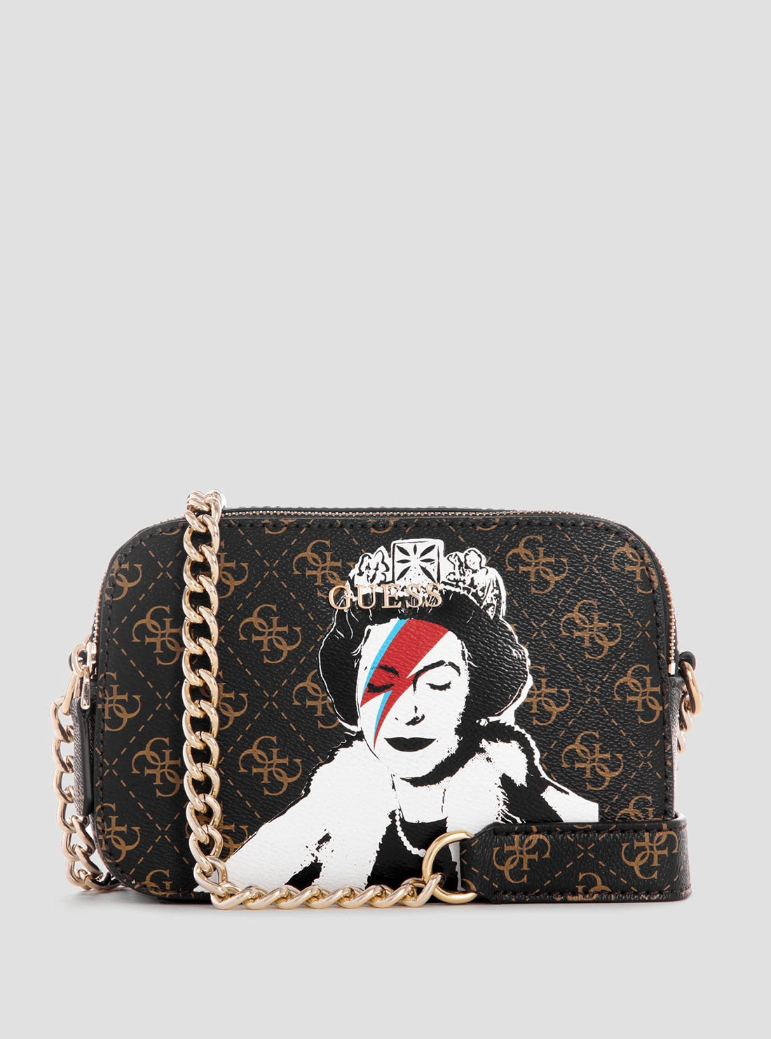 Brown Logo Queen Crossbody Bag