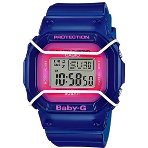 Casio Women's Watch - Baby-G Pink and Grey Digital Dial Blue Resin Strap | BGD501FS-2