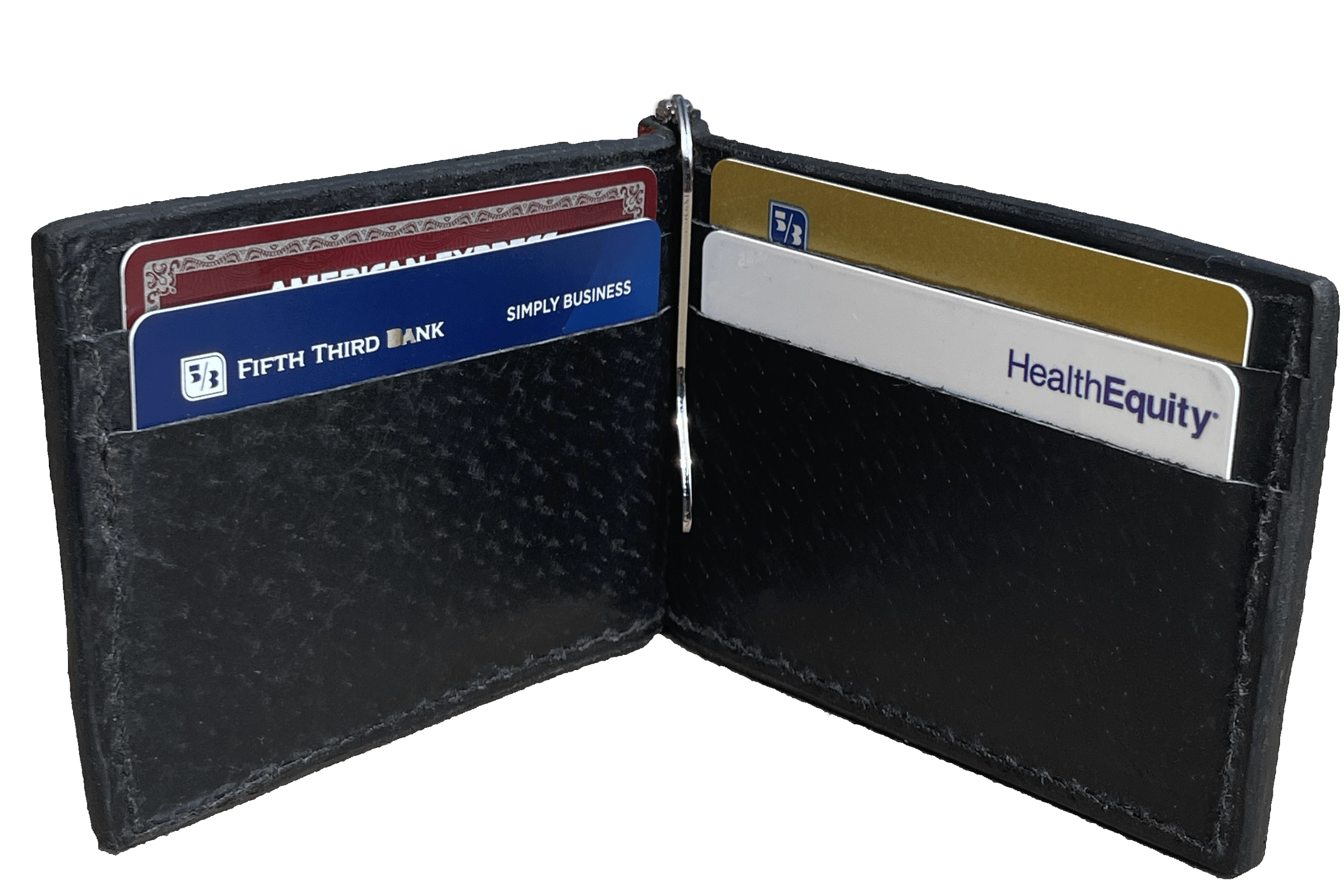 Charcoal Gray Elephant Bifold Slim Profile Wallet With Money Clip