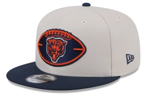 Chicago Bears New Era 2024 NFL Sideline Historic Stone/Navy Primary 9FIFTY Snapback Hat