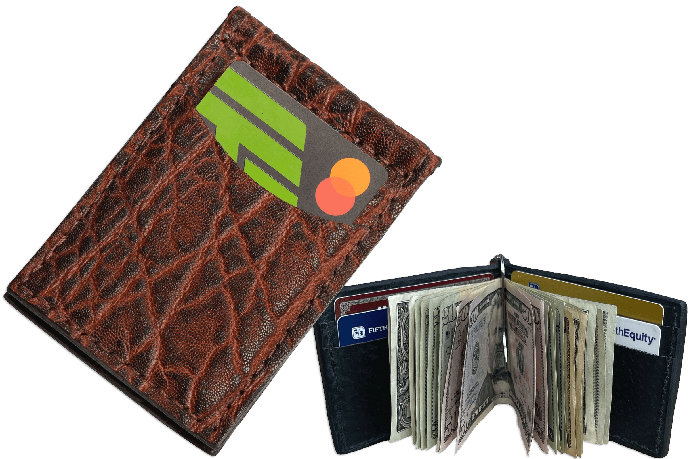 Dragon Fire Elephant Bifold Slim Profile Wallet With Money Clip