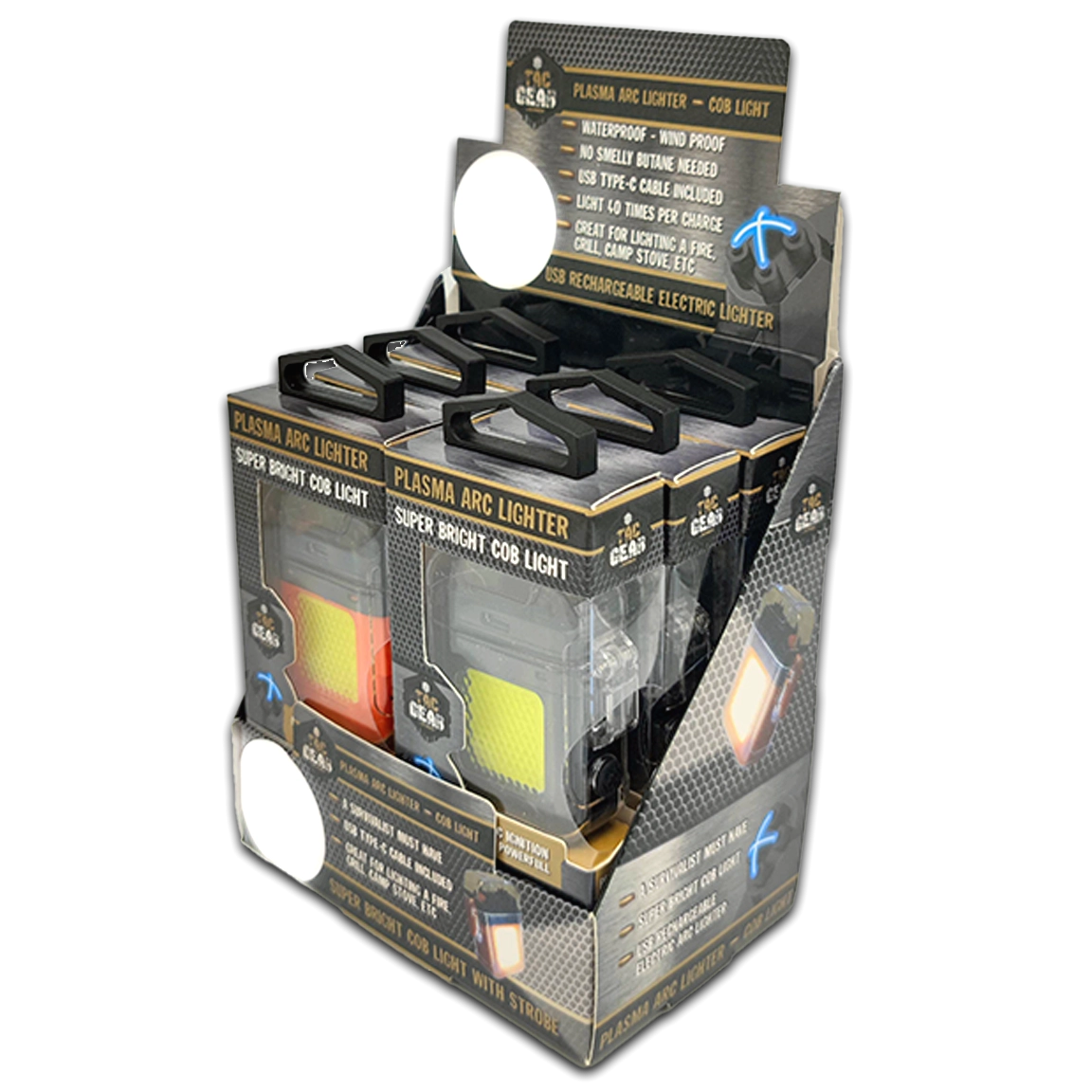 Electric Arch Lighter with COB Light - 6 Pieces Per Retail Ready Display 23847