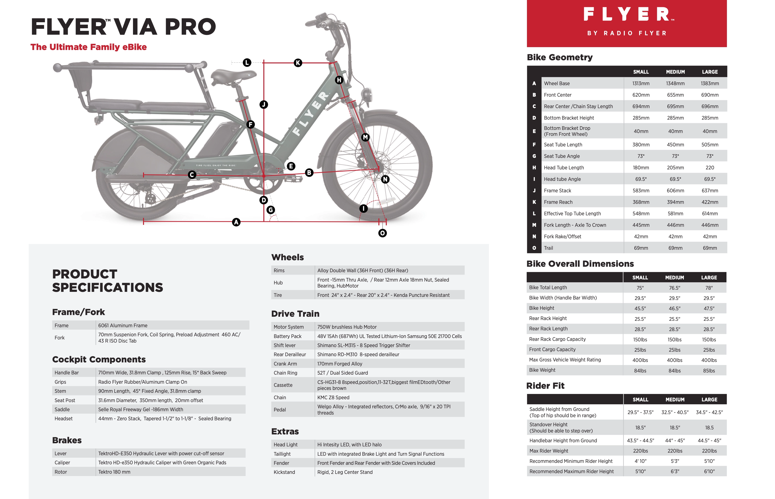 Flyer Via Pro Ultimate Family Cargo Step Thru Electric Bike