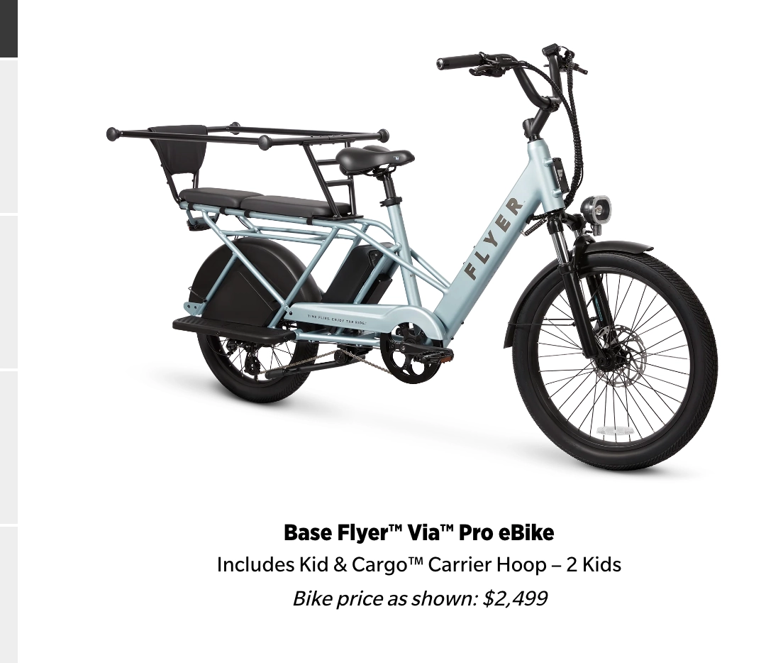 Flyer Via Pro Ultimate Family Cargo Step Thru Electric Bike