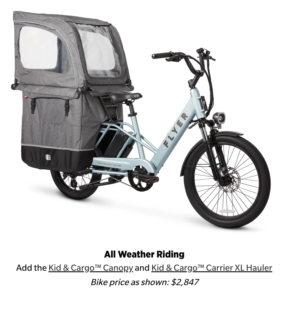 Flyer Via Pro Ultimate Family Cargo Step Thru Electric Bike