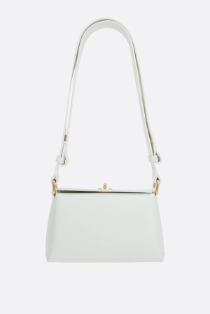 Folded mini shoulder bag in smooth leather