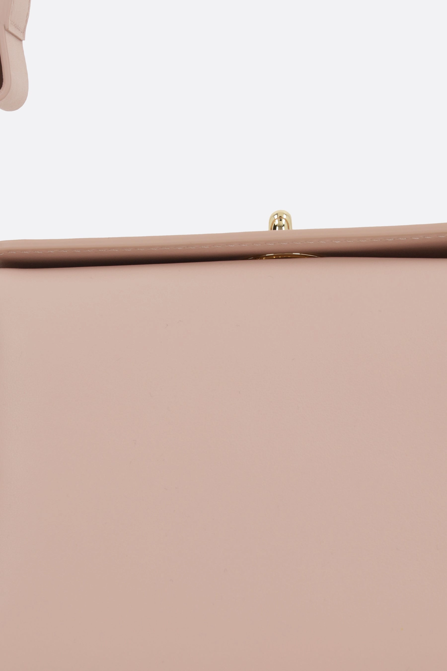 Folded mini shoulder bag in smooth leather