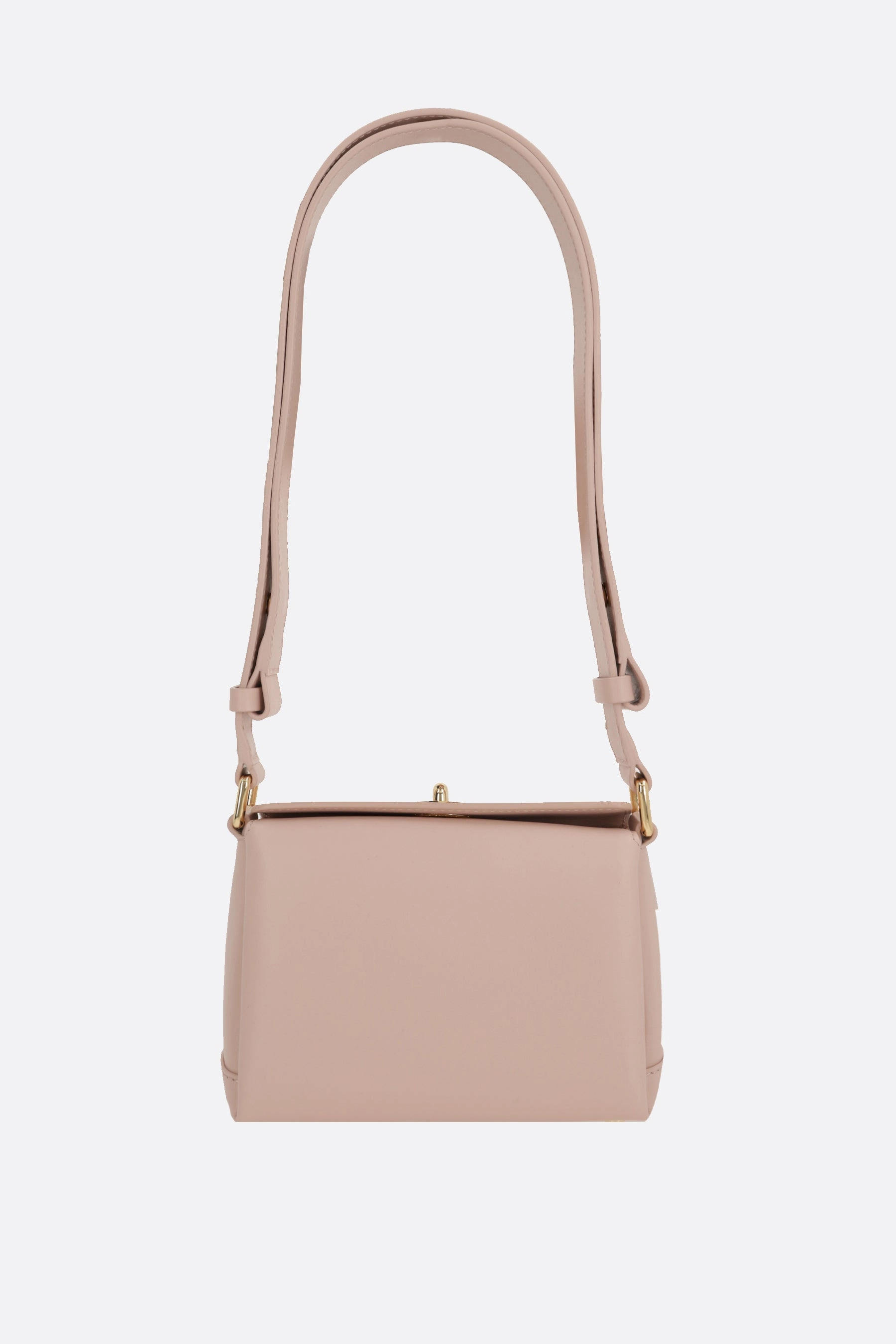 Folded mini shoulder bag in smooth leather