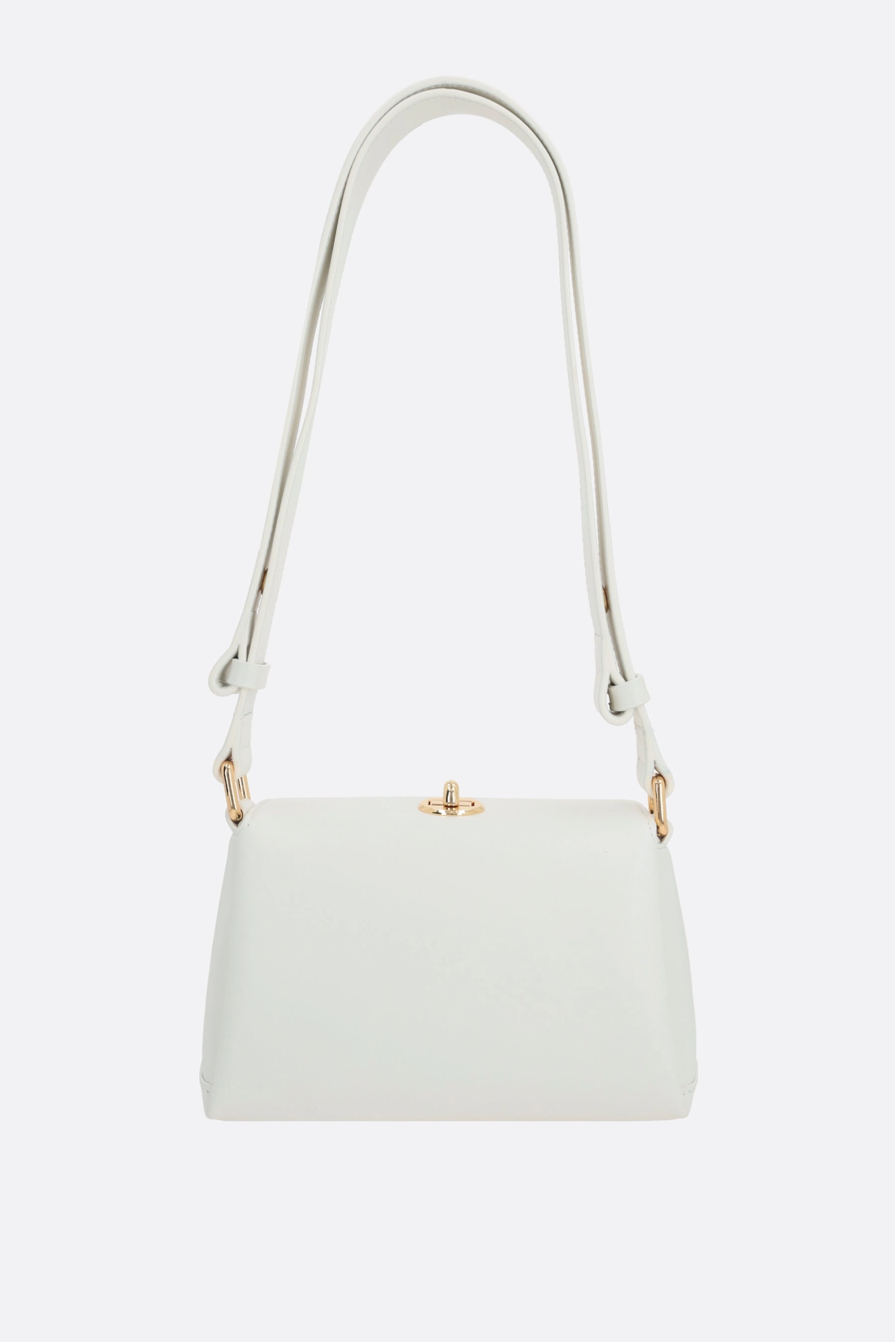 Folded mini shoulder bag in smooth leather