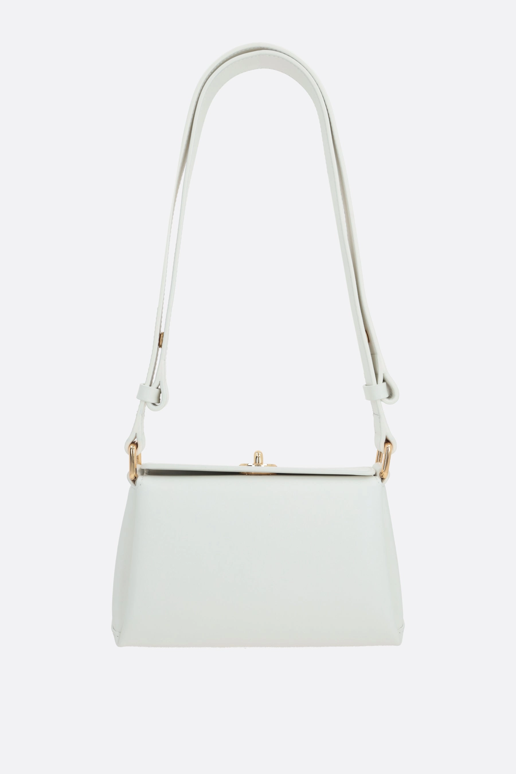 Folded mini shoulder bag in smooth leather