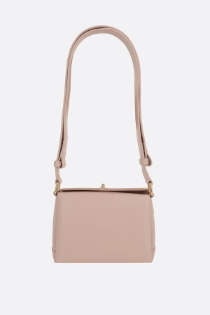 Folded mini shoulder bag in smooth leather