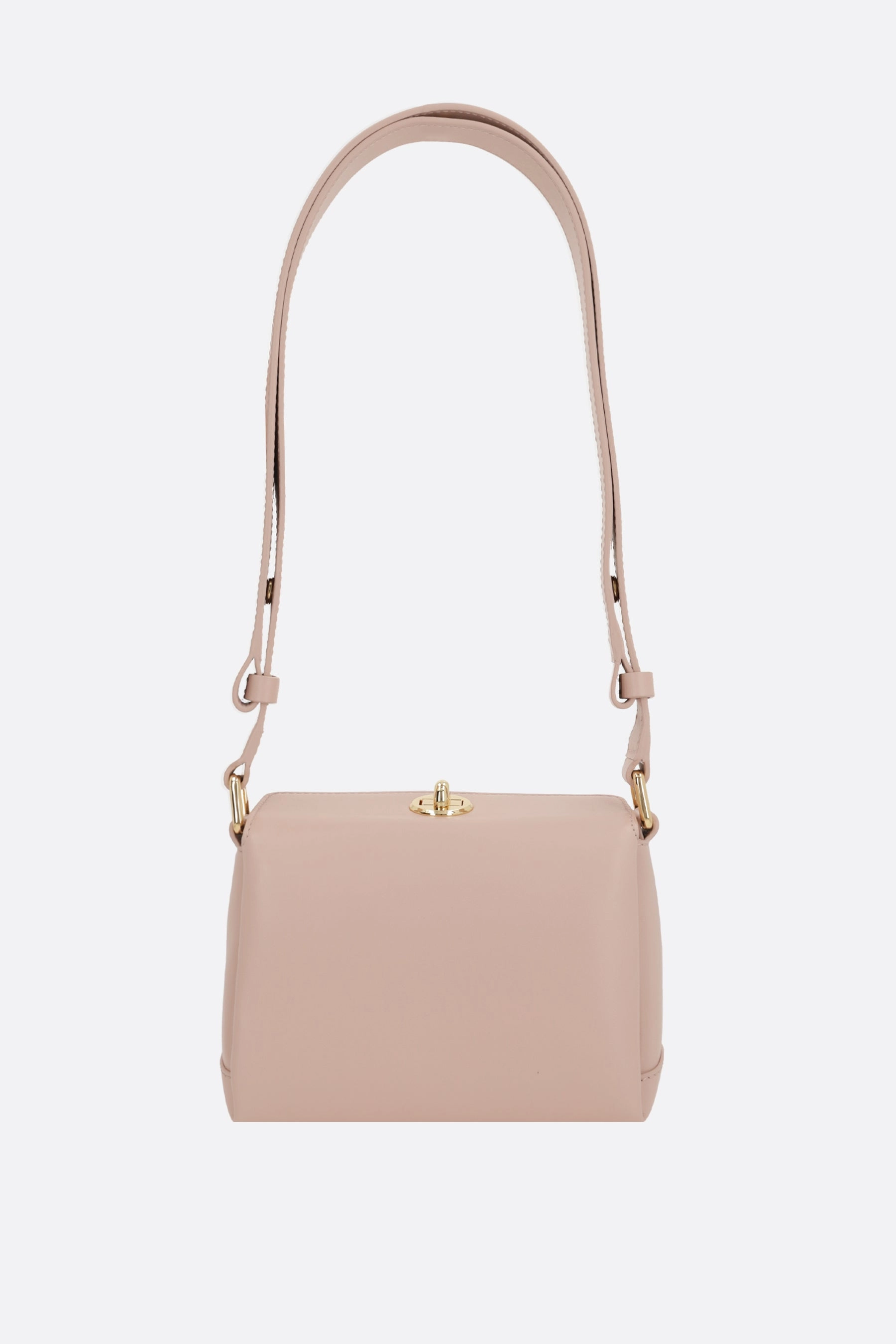 Folded mini shoulder bag in smooth leather