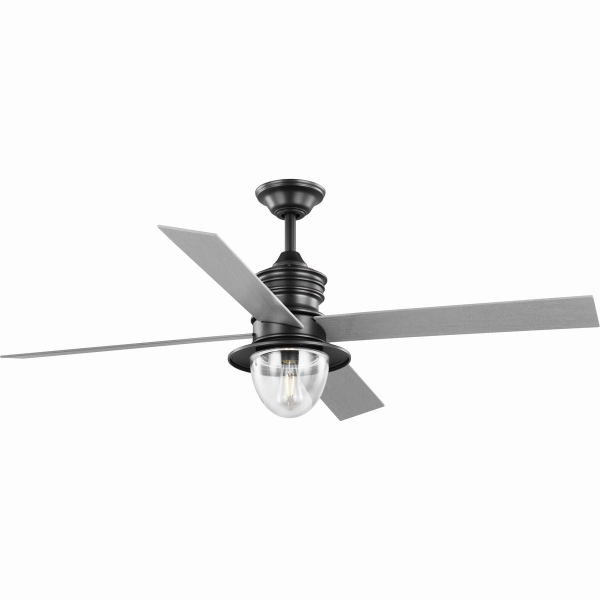 Gillen 56" 4-Blade LED Indoor/Outdoor Ceiling Fan with Light Kit and Clear Glass Shade