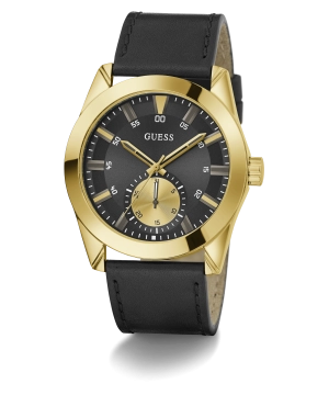 Guess Mens Black Gold Tone Multi-function Watch
