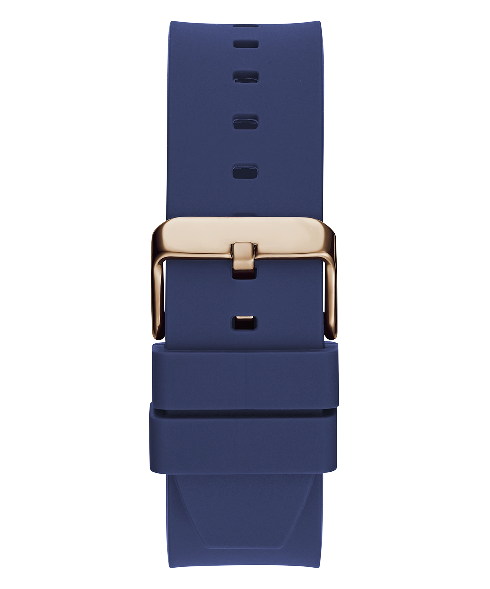 GUESS Mens Blue Rose Gold Tone Multi-function Watch