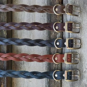 Handmade Braided Leather Dog Collars - Made in Canada