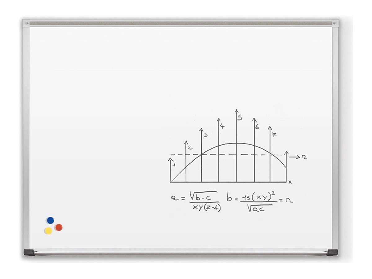 MooreCo - Whiteboard - wall mountable - 48 in x 60 in - porcelain steel - magnetic - low gloss white 202AF-26