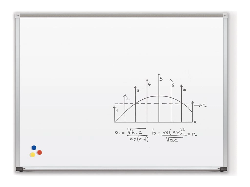 MooreCo - Whiteboard - wall mountable - 48 in x 60 in - porcelain steel - magnetic - low gloss white 202AF-26