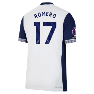 Nike Tottenham Authentic Cristian Romero Home Jersey w/ EPL   No Room For Racism Patches 24/25 (White/Binary Blue)