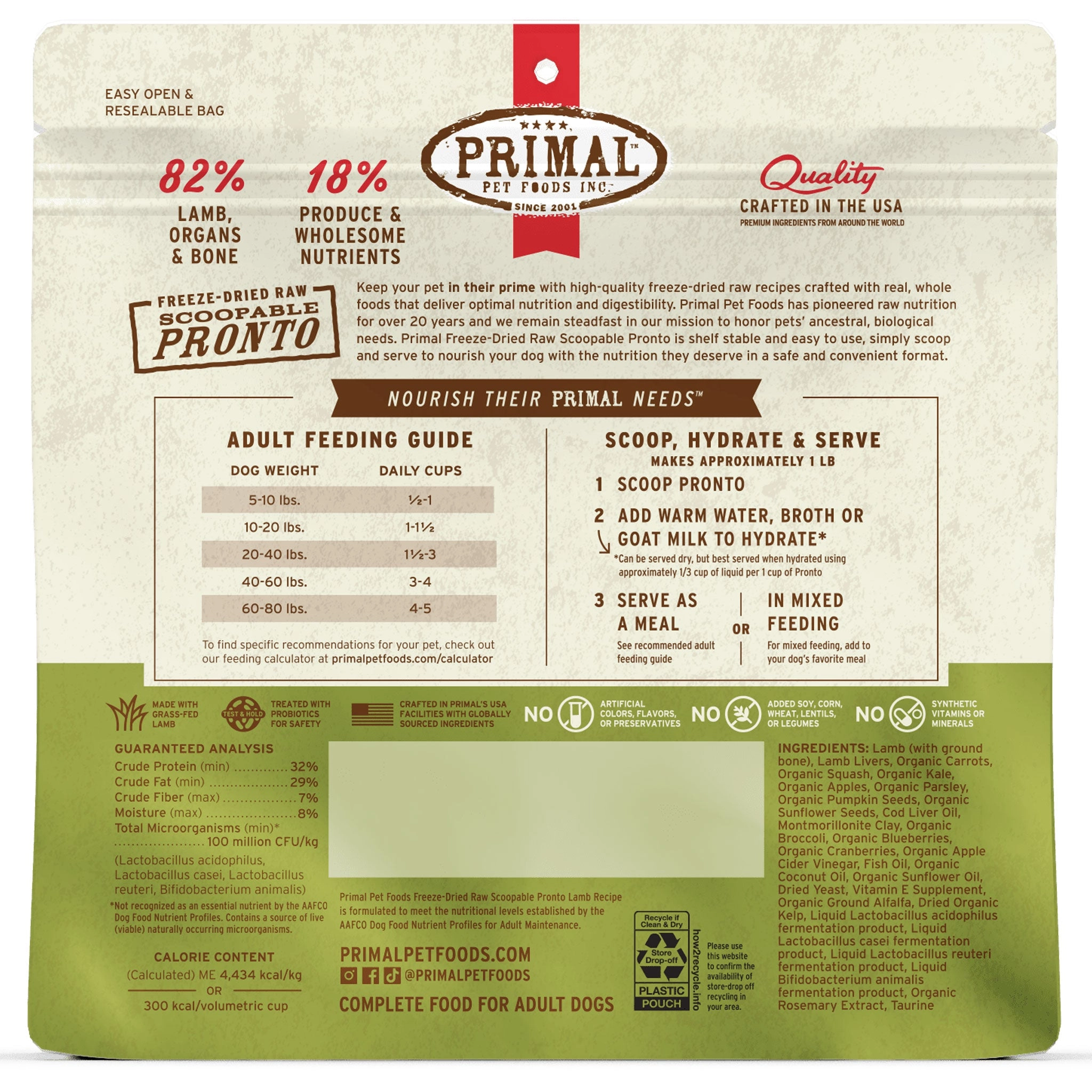 Primal Freeze-Dried Pronto Dog Lamb