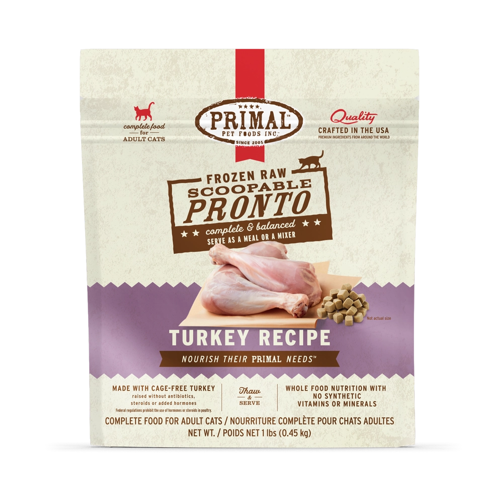 Primal Pronto Raw Frozen Turkey Recipe Food For Cats
