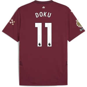 Puma Manchester City Jeremy Doku Third Jersey w/ EPL   No Room For Racism   Club World Cup Patches24/25 (Dark Jasper)