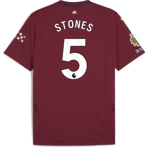 Puma Manchester City John Stones Third Jersey w/ EPL   No Room For Racism   Club World Cup Patches24/25 (Dark Jasper)