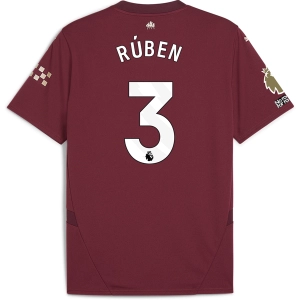 Puma Manchester City Ruben Dias Third Jersey w/ EPL   No Room For Racism   Club World Cup Patches24/25 (Dark Jasper)