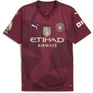 Puma Manchester City Third Jersey w/ EPL   No Room For Racism   Club World Cup Patches24/25 (Dark Jasper)
