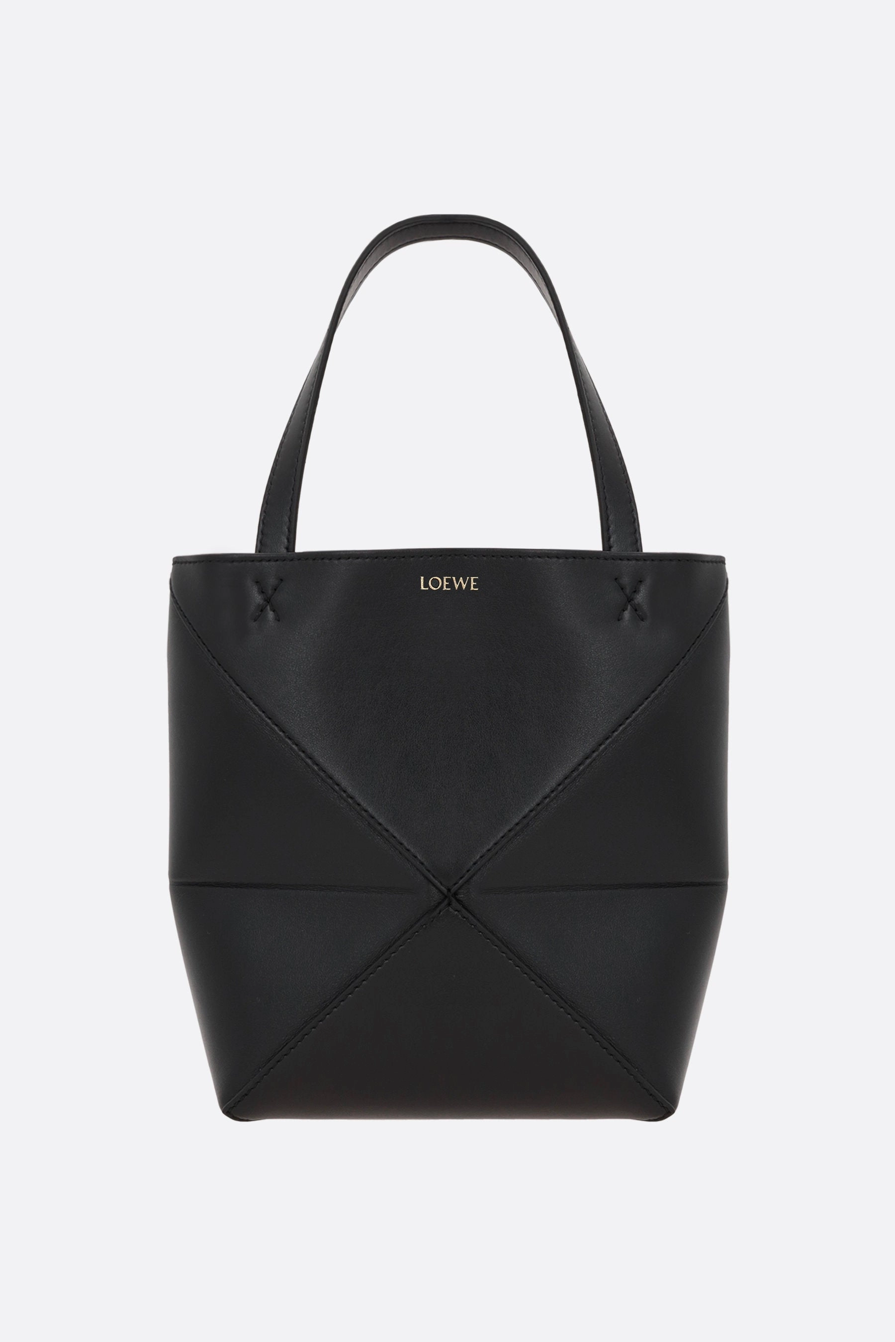 Puzzle Fold mini smooth leather tote bag
