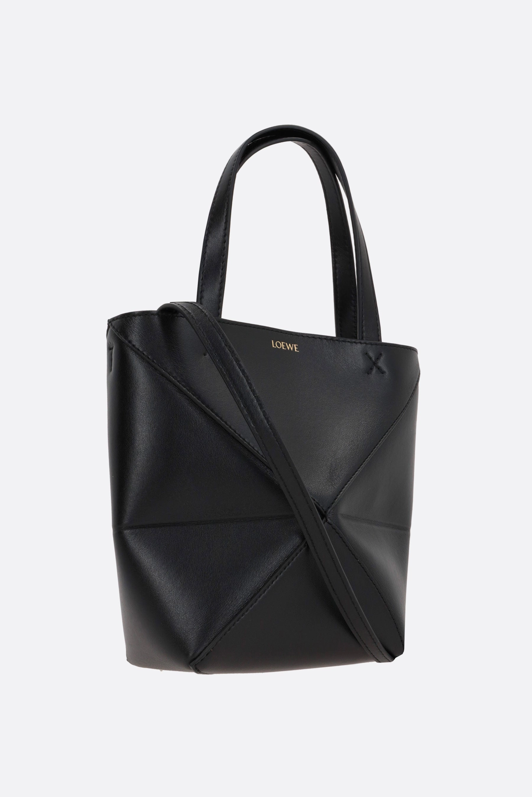 Puzzle Fold mini smooth leather tote bag