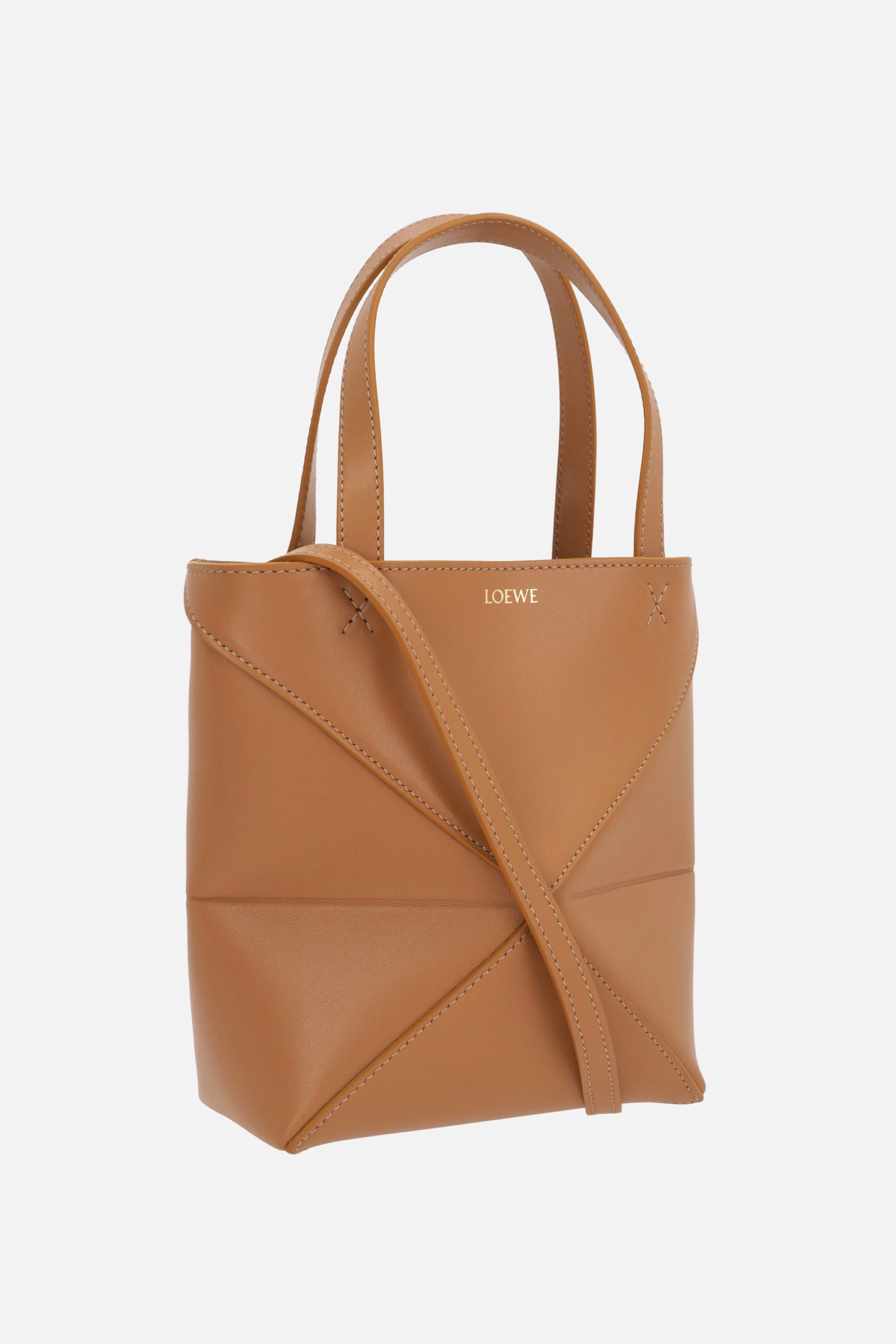 Puzzle Fold mini smooth leather tote bag