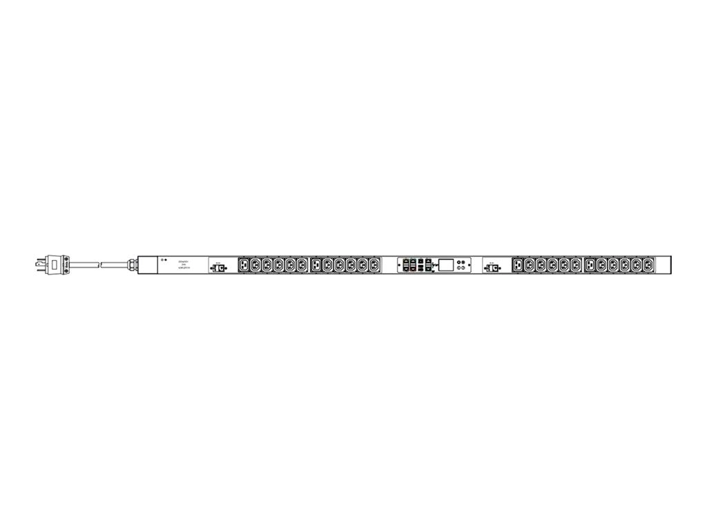 Raritan PX3-4497U-M5 - Power distribution strip (rack-mountable) - 24A - AC 208 V - 5000 VA - 1-phase - RS-232, USB, Ethernet PX3-4497U-M5K2