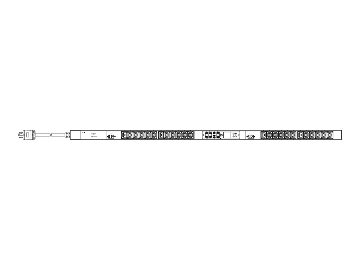 Raritan PX3-4497U-M5 - Power distribution strip (rack-mountable) - 24A - AC 208 V - 5000 VA - 1-phase - RS-232, USB, Ethernet PX3-4497U-M5K2