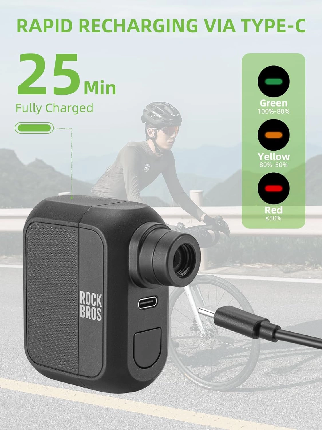 ROCKBROS AS110 Mini Electric Bike Tire Pump 100PSl