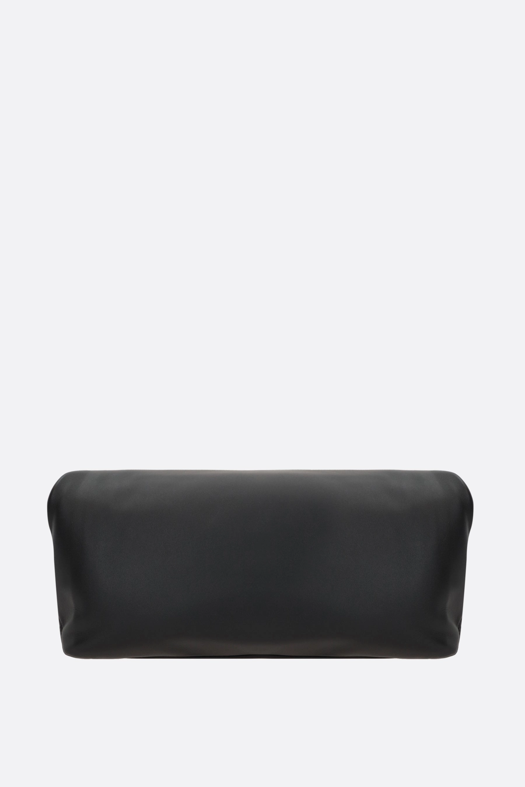 Rollup small smooth leather shoulder bag