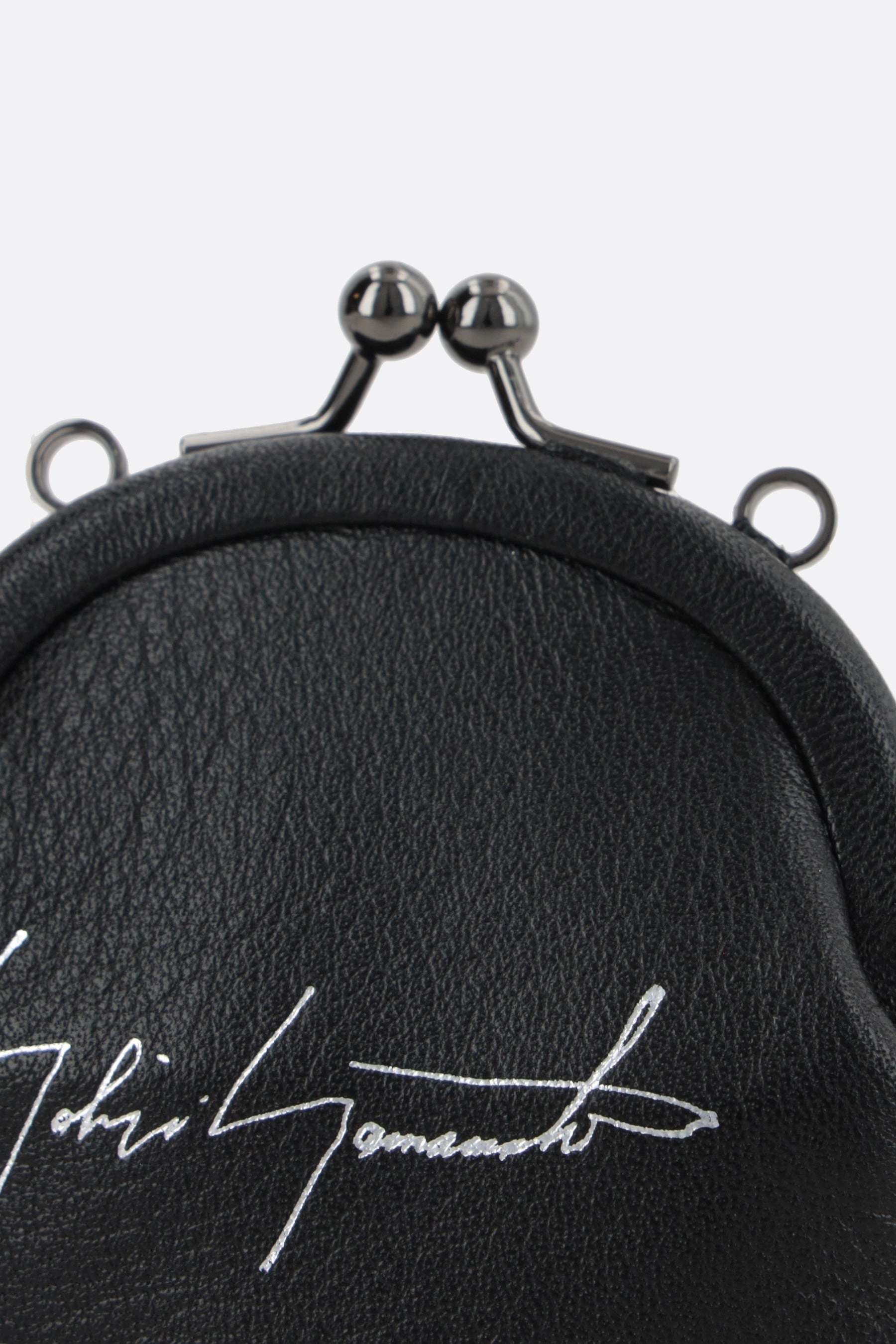 smooth leather coin purse with chain