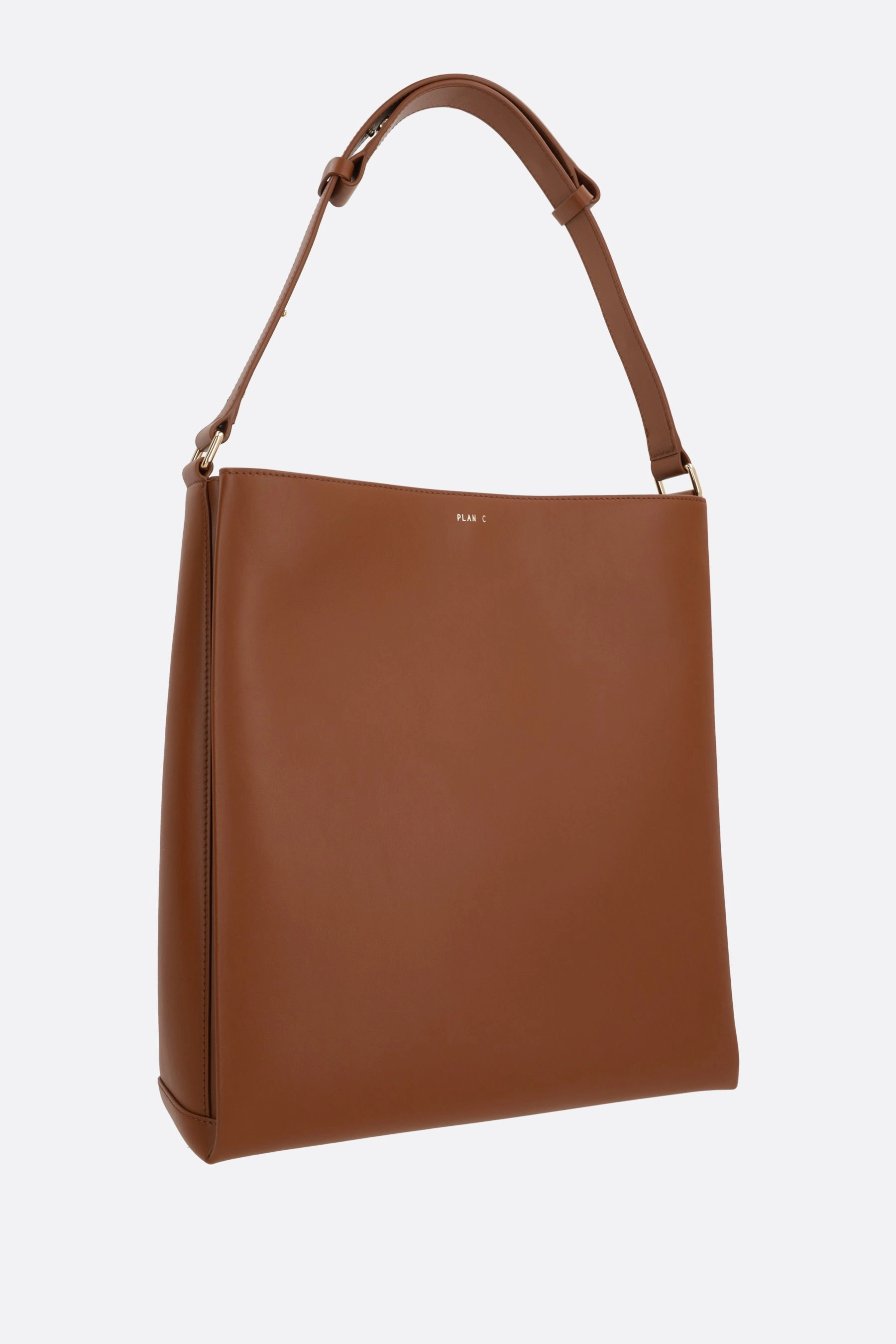 smooth leather shopper